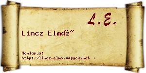 Lincz Elmó névjegykártya
